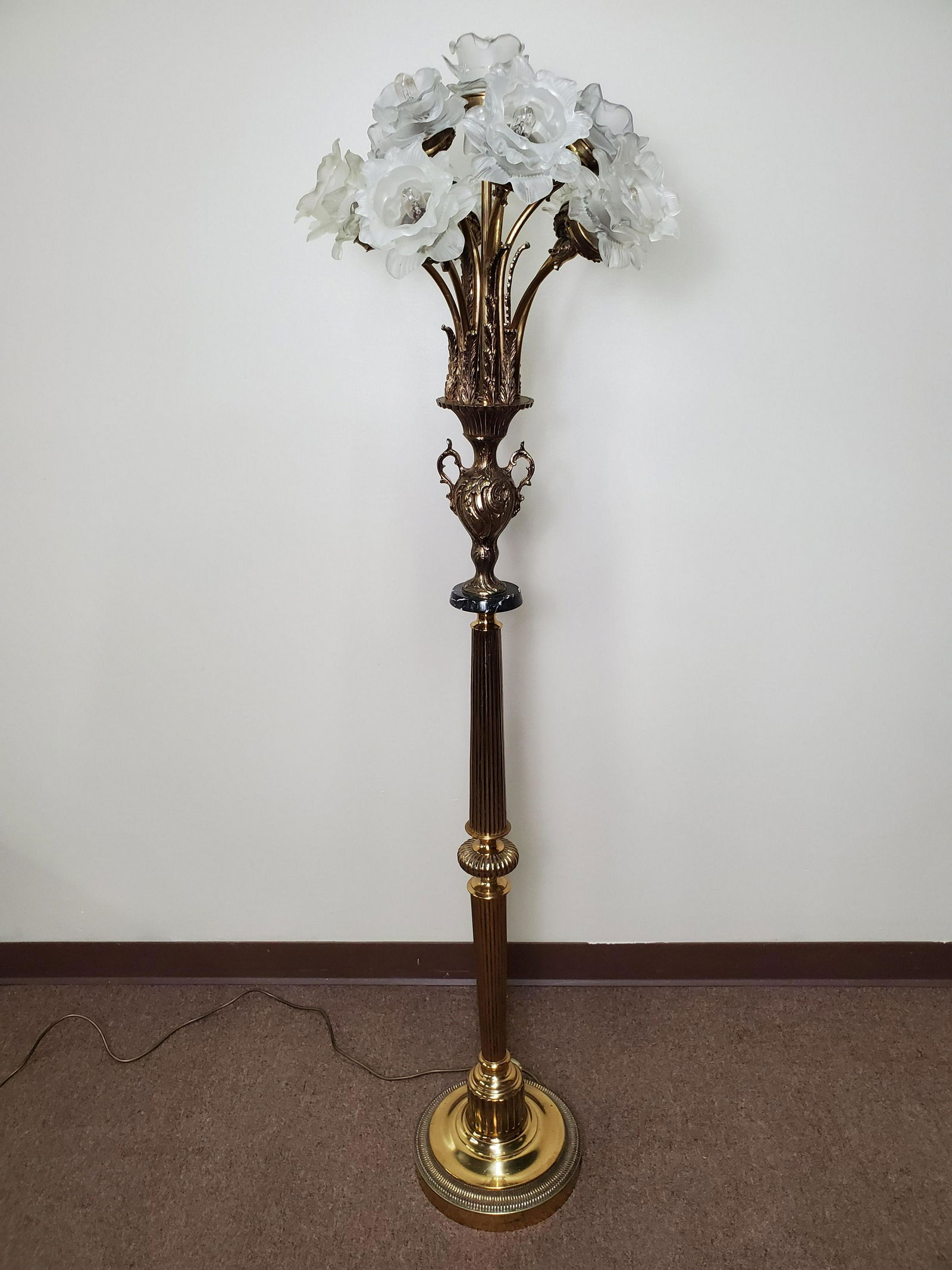Flower Shade Brass Floor Lamp (1 of 4)