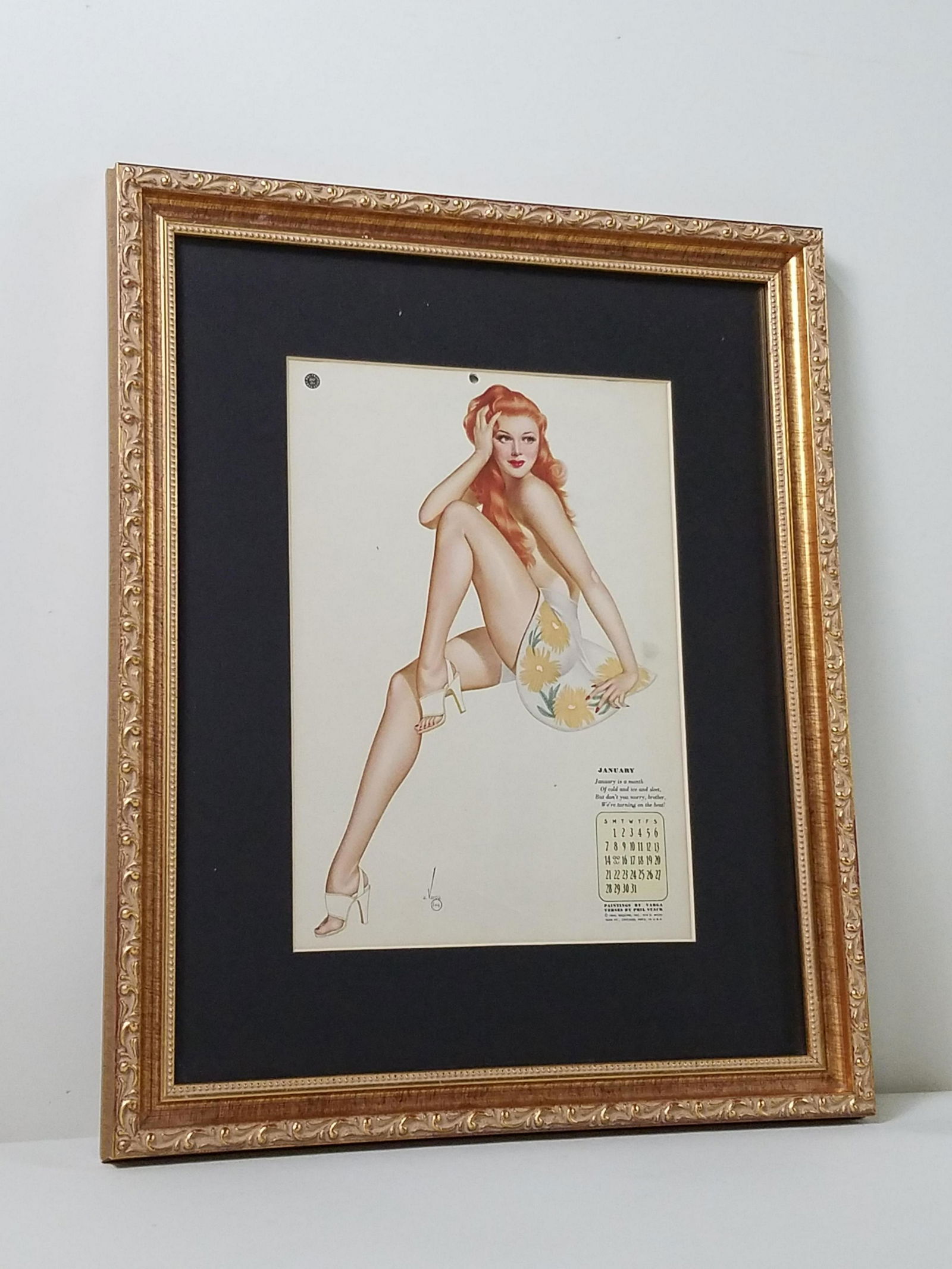 3 1940s Varga Pin Up Calendar Pages (1 of 9)