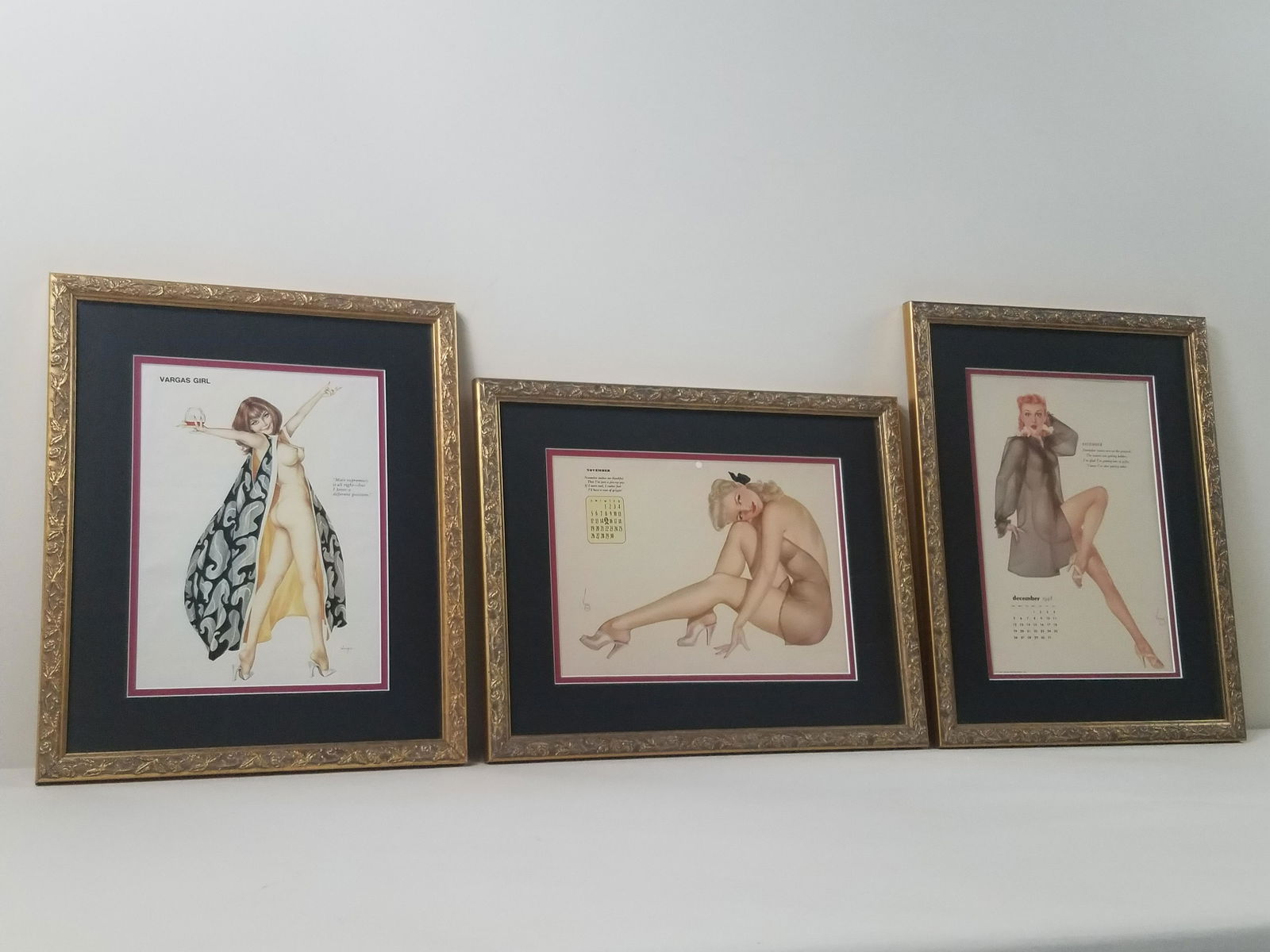 3 Varga Pin Up Calendar Prints (1 of 10)
