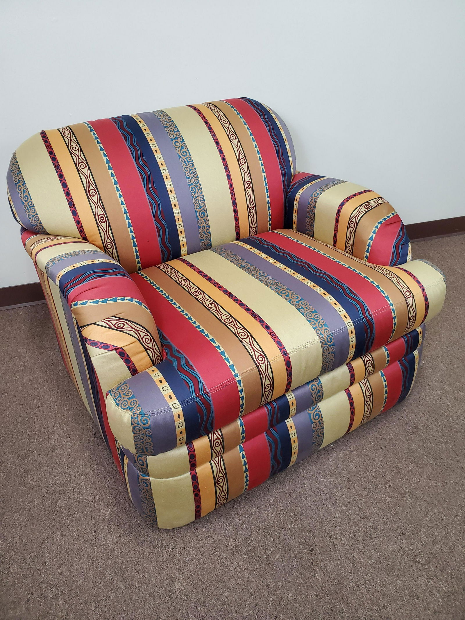 Thayer Coggin Arm Chair: 29" wide X 34" deep X 31" high.