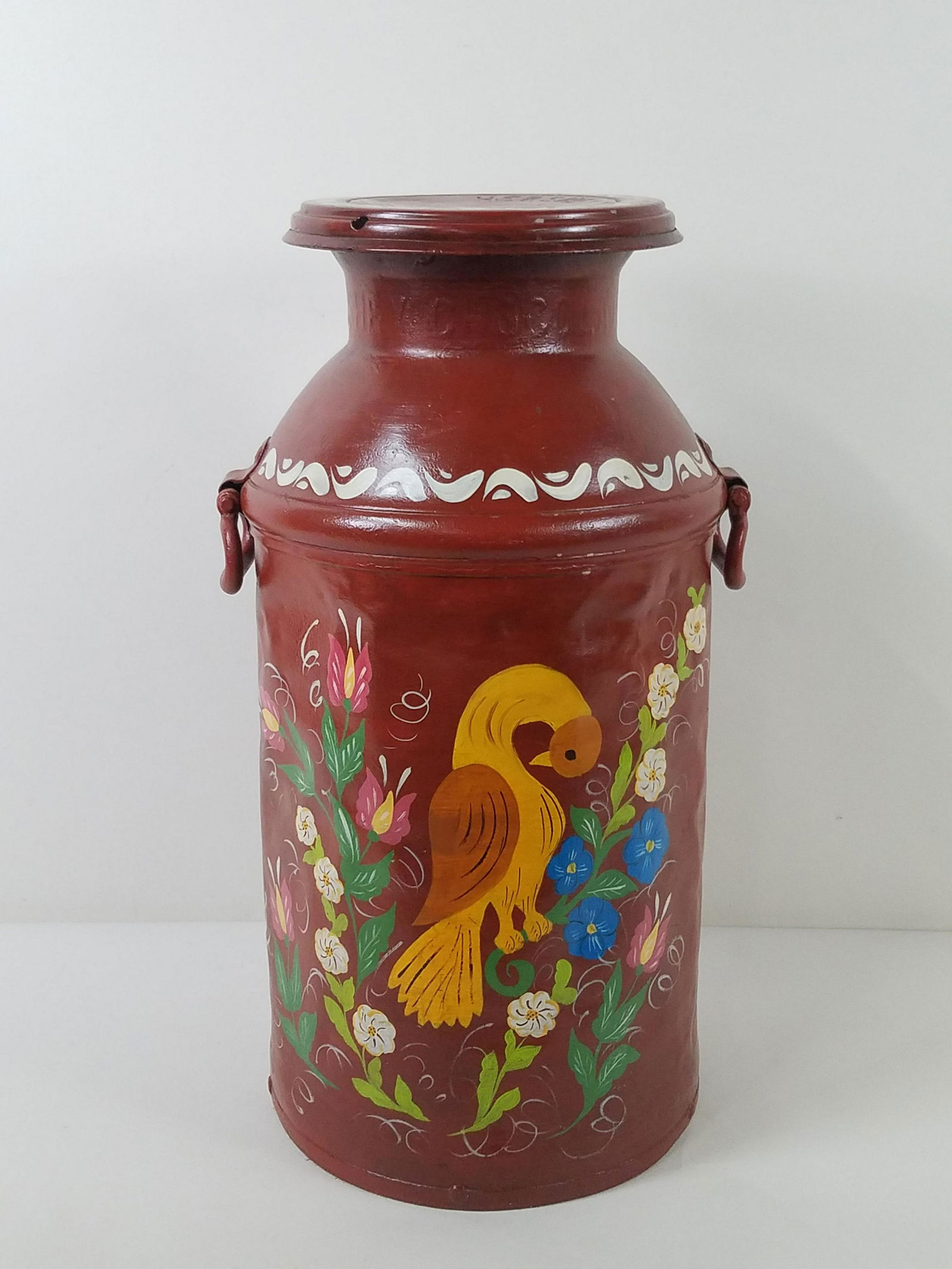 Folk Painted Milk Can (1 of 3)