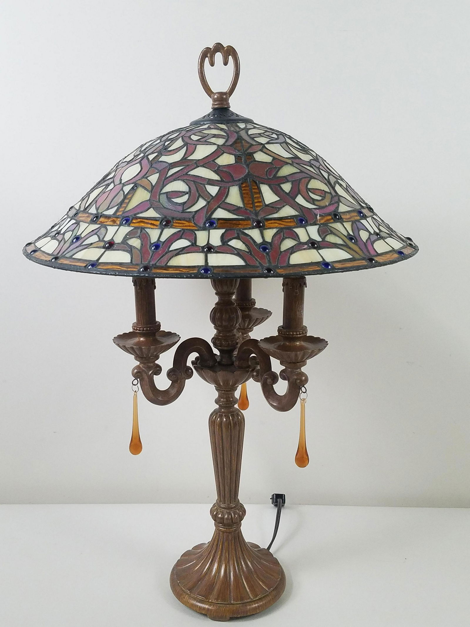 3 Light Lead Glass Lamp (1 of 4)