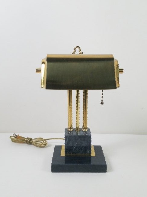 Brass and Marble Desk Lamp (1 of 1)