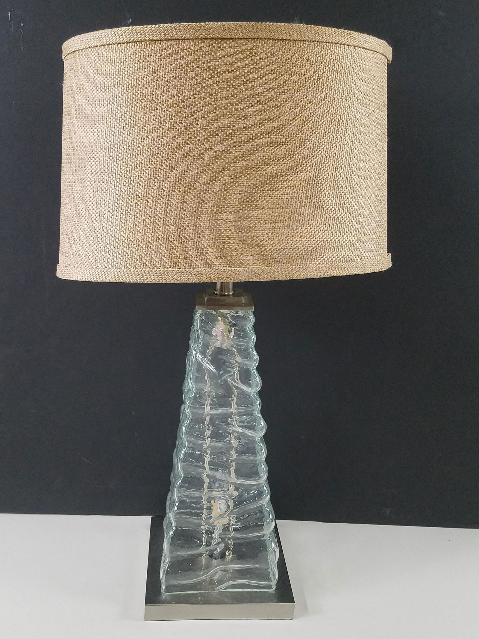 Glass and Brushed Nickel Table Lamp (1 of 1)
