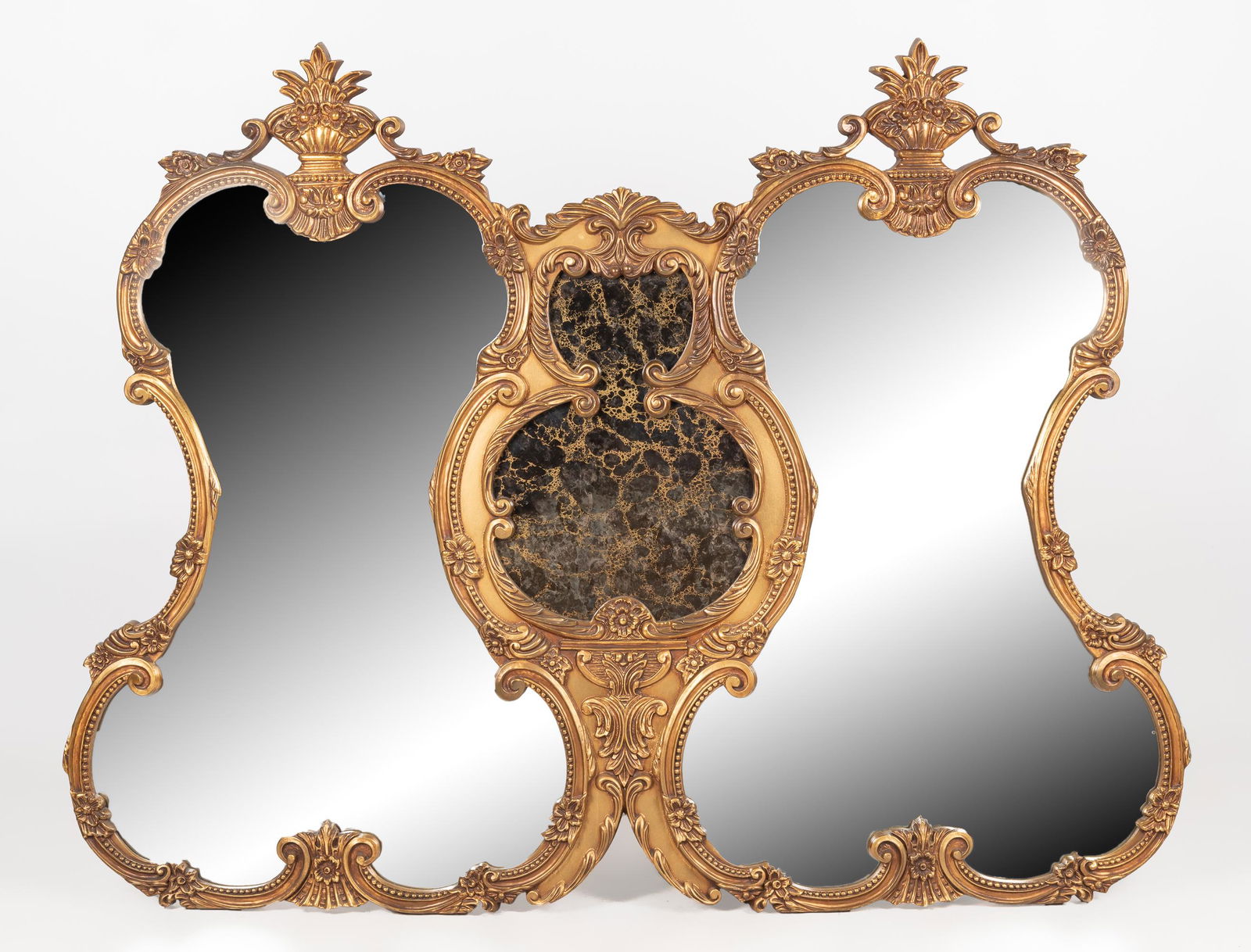 Ornate Double Mirror with Gilt Frame (1 of 3)