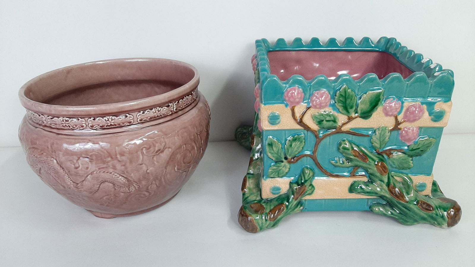 2 Majolica Planters (1 of 5)