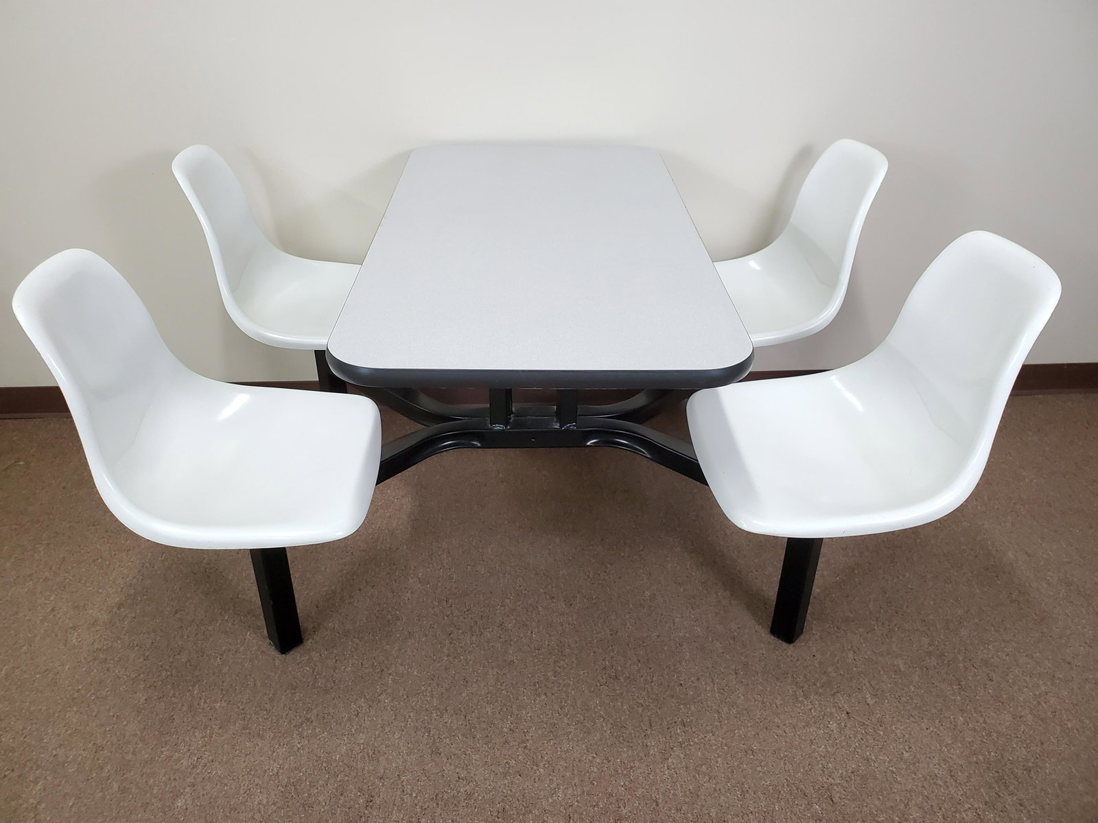 Retro Lunch Table with Chairs: Swivel chairs. Overall size 61" wide X 46 1/4" deep X 32 1/4" high.