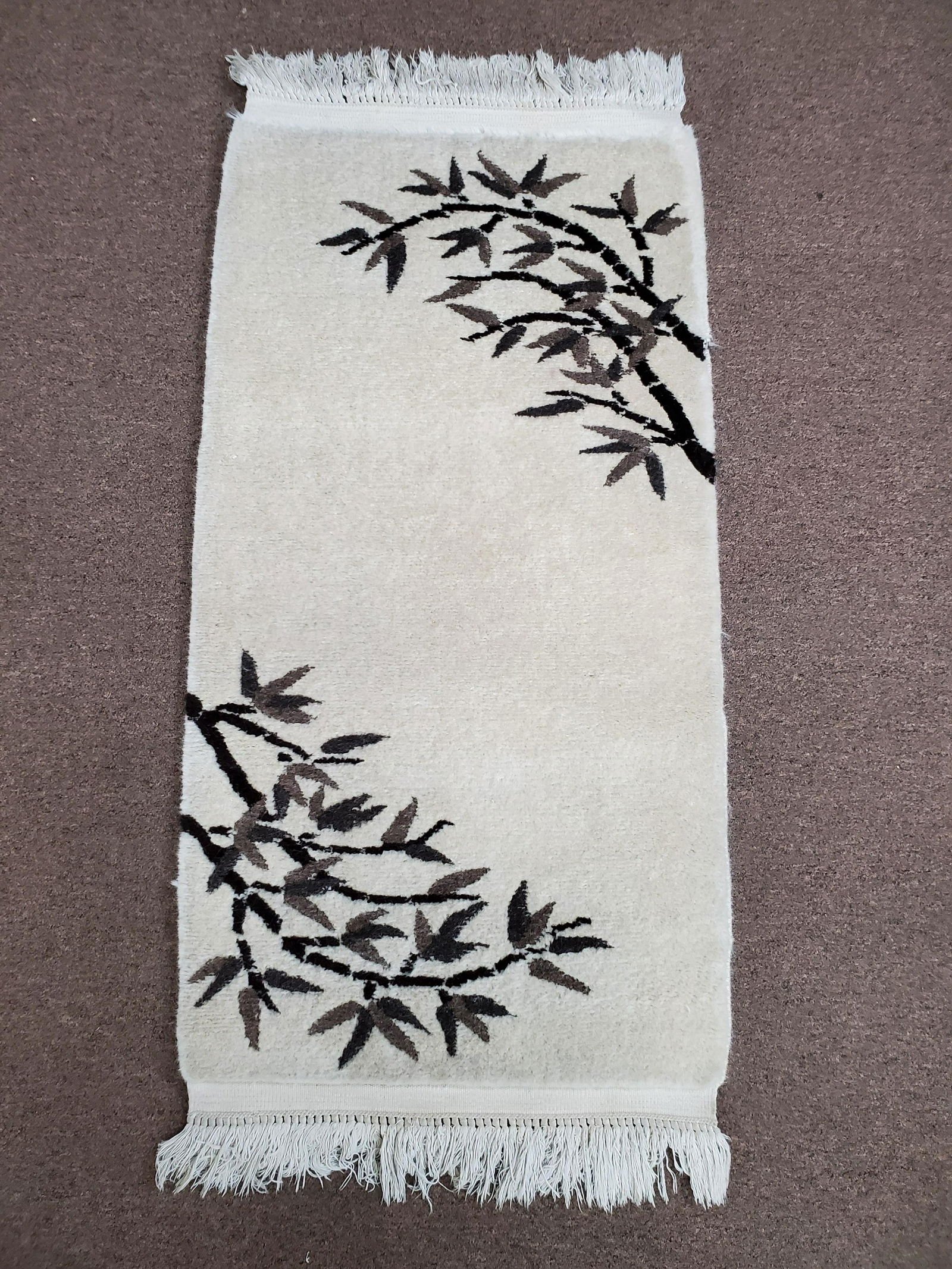 White Asian Style Small Area Rug (1 of 2)