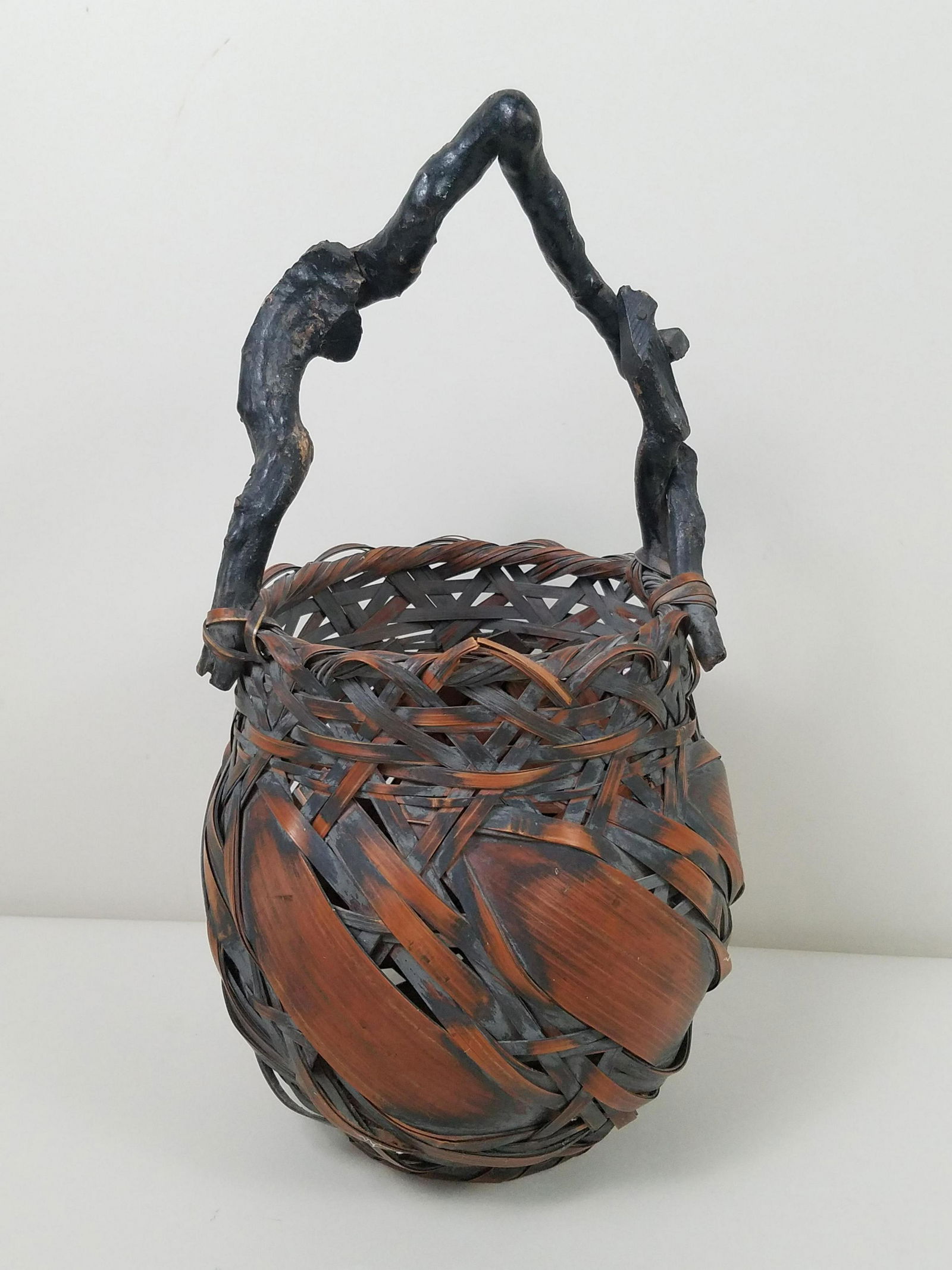Japanese Ikebana Basket with Twig Handle (1 of 3)