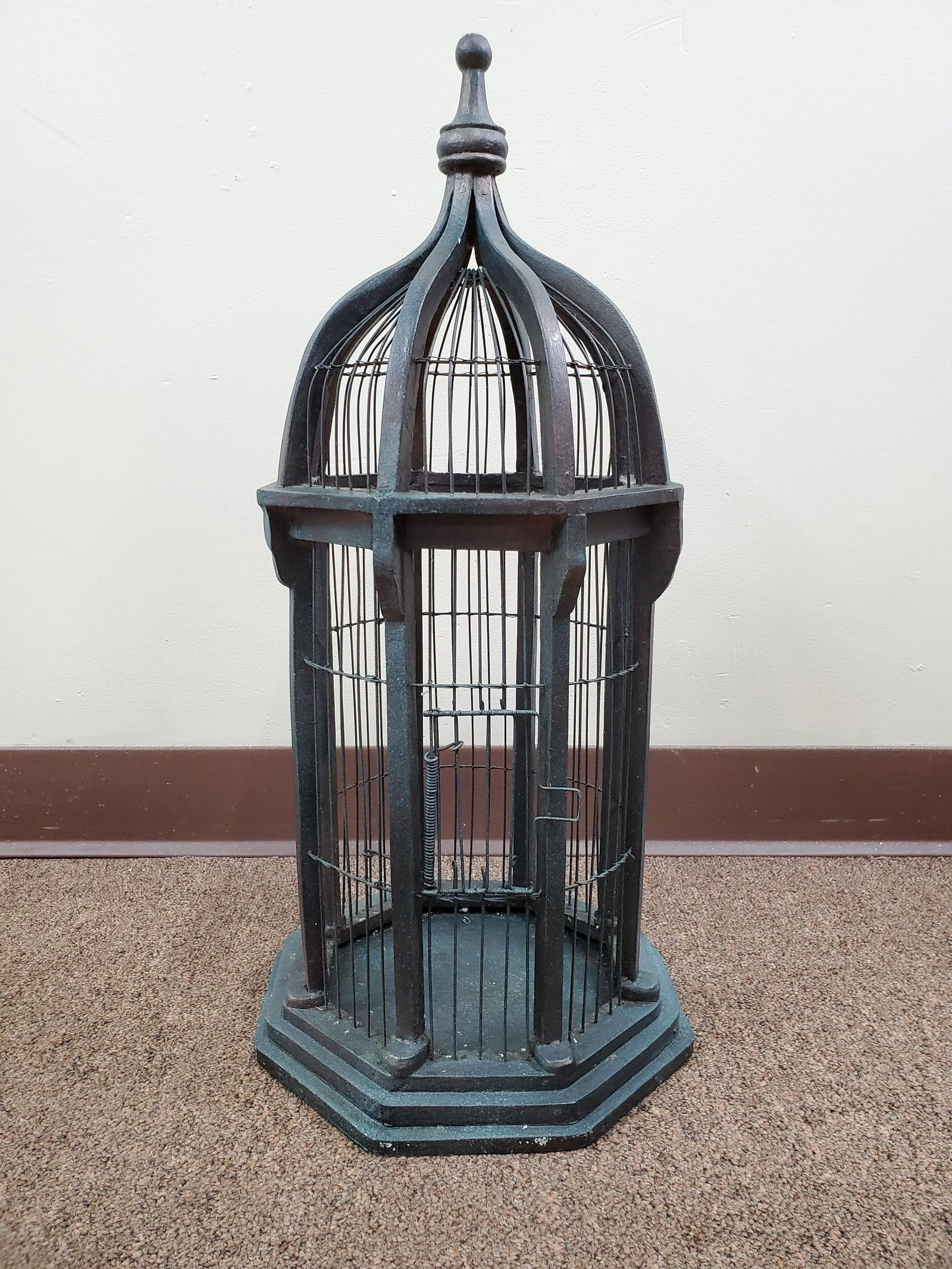 Small Blue Painted Bird Cage (1 of 5)