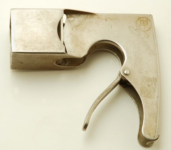 Prince Castle Square Ice Cream Disher: DESCRIPTION: Square ice cream disher with trigger mechanism marked "PC" in circle and "Server Prince Castle Mfg Co Inc ? Pat Pend". PROVENANCE: Property from the collection of Charles D. Morris, Mecha