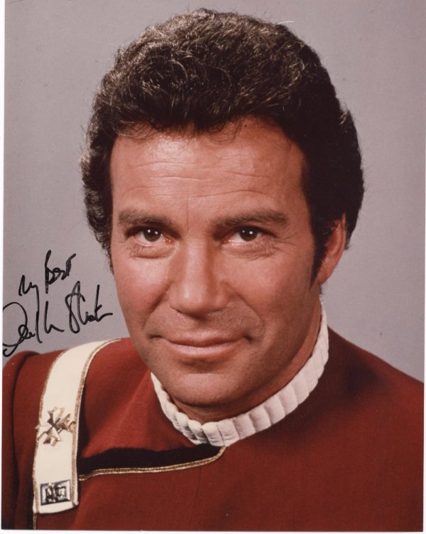 William Shatner as Capt. James Kirk Signed Photo: DESCRIPTION: Autographed photo of William Shatner as Captain James T. Kirk signed "My Best William Shatner" in black felt tip. MEASUREMENTS: 8" x 10". CONDITION: No defects noted.
