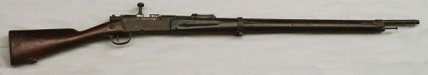 French 1886 M93 Rifle Used in Vietnam War: DESCRIPTION: A French 1886 M93 bolt action rifle. PROVENANCE: Reported to have been used by the Viet Cong as a rifle grenade launcher. According to the consignor, it was captured by an American solide