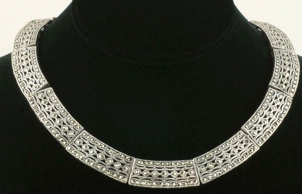 Sterling Silver & Marcasite Collar Necklace