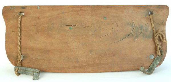 Wood Sail Rigger: DESCRIPTION: A wood sail rigger. Shaped construction with rope. PROVENANCE: Property from the late Raymond A. Farr, Hummelstown, Pennsylvania, an avid collector of nautical antiques and collectibles t