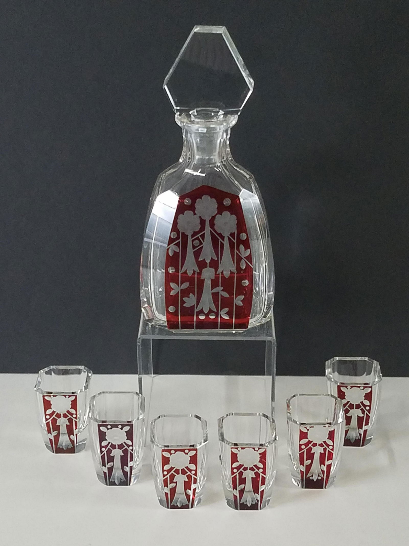 7 Pc Floral Bohemian Decanter Set (1 of 2)
