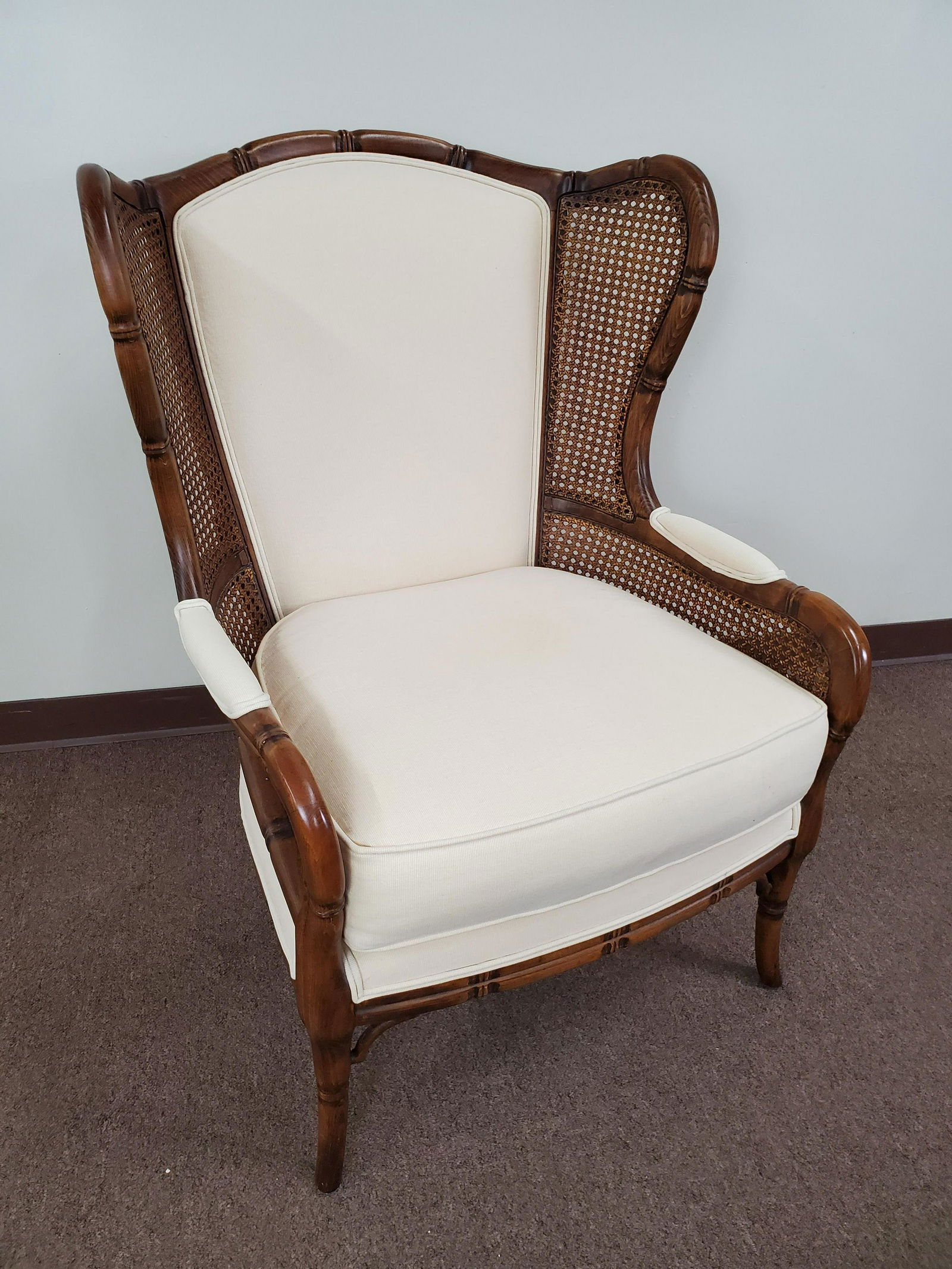 Ethan Allen Cane Sided Arm Chair (1 of 4)