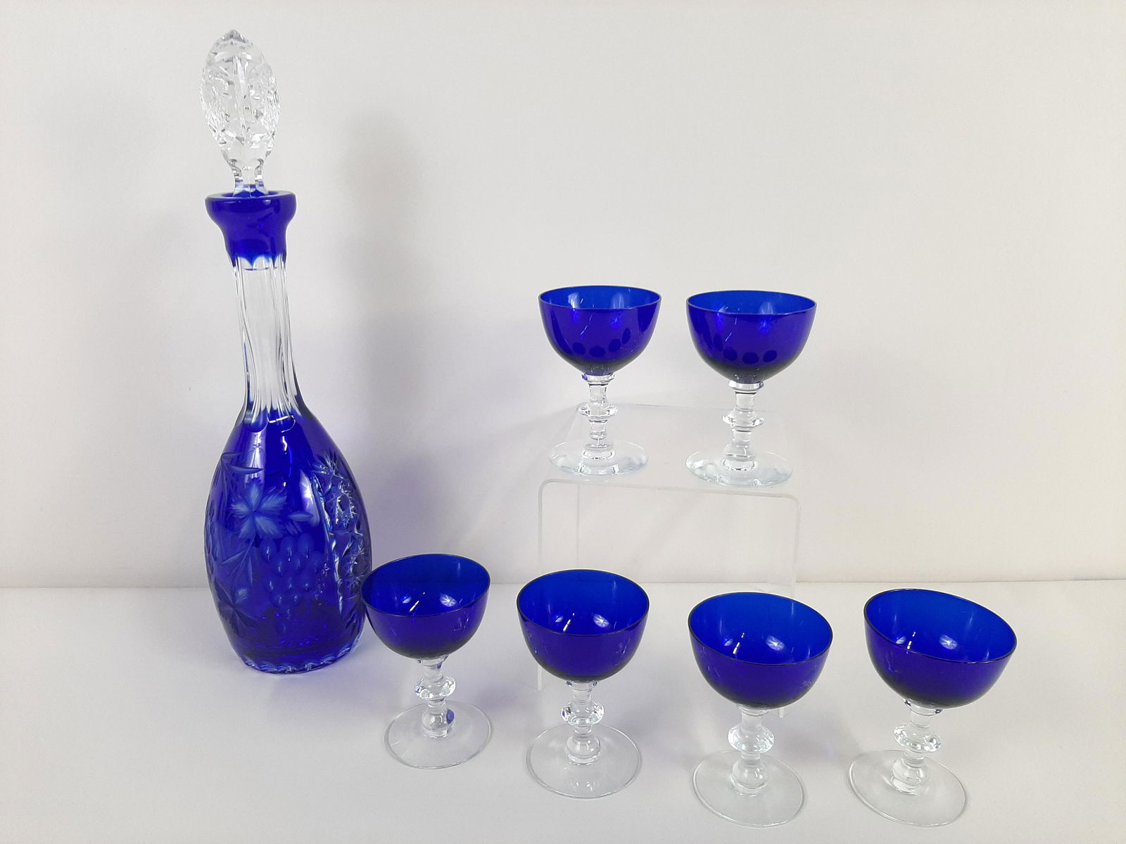 7 Pc Cobalt Decanter Set (1 of 4)
