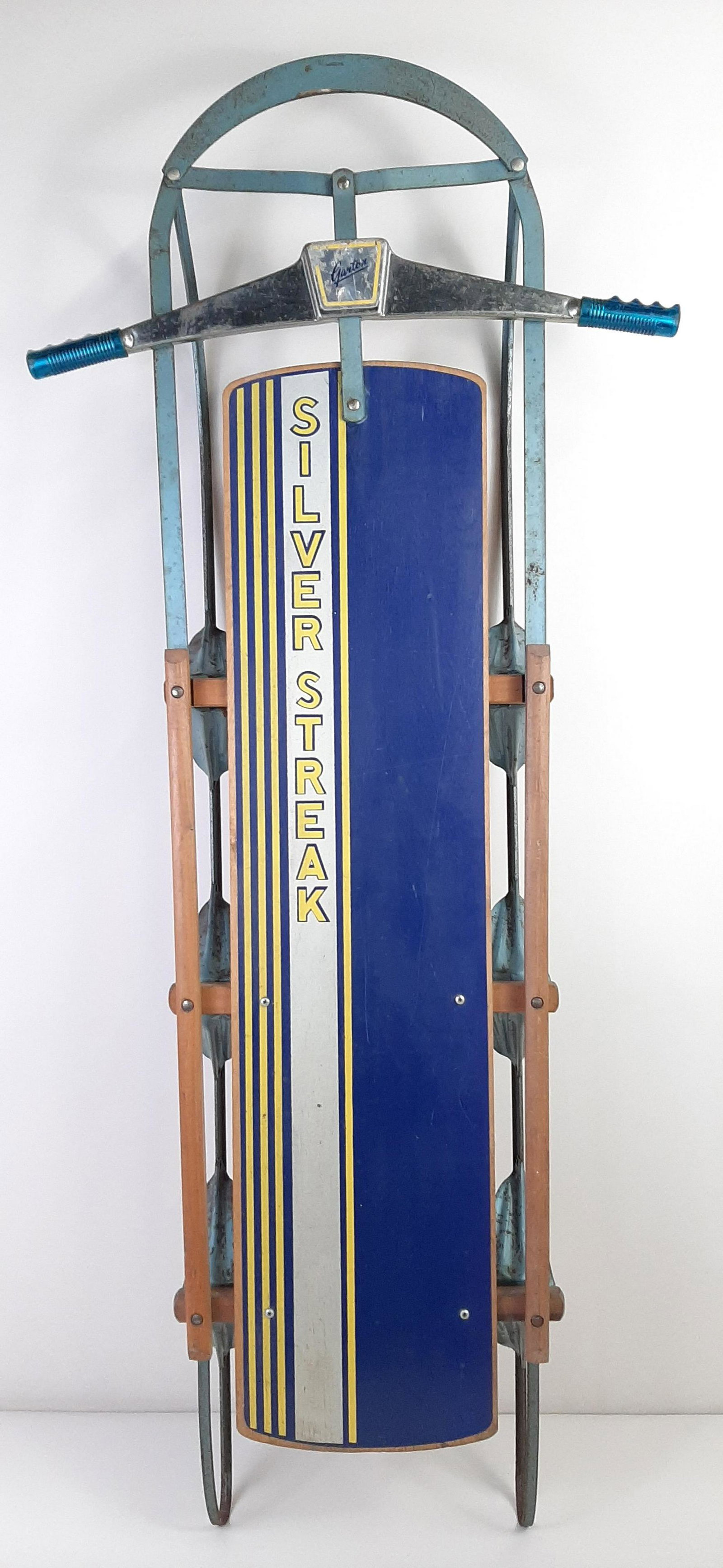 Garton "Silver Streak" Sled: 22" wide X 53" long.