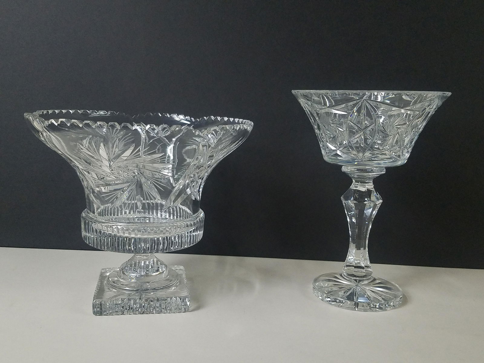 2 Large Cut Glass Compotes (1 of 2)