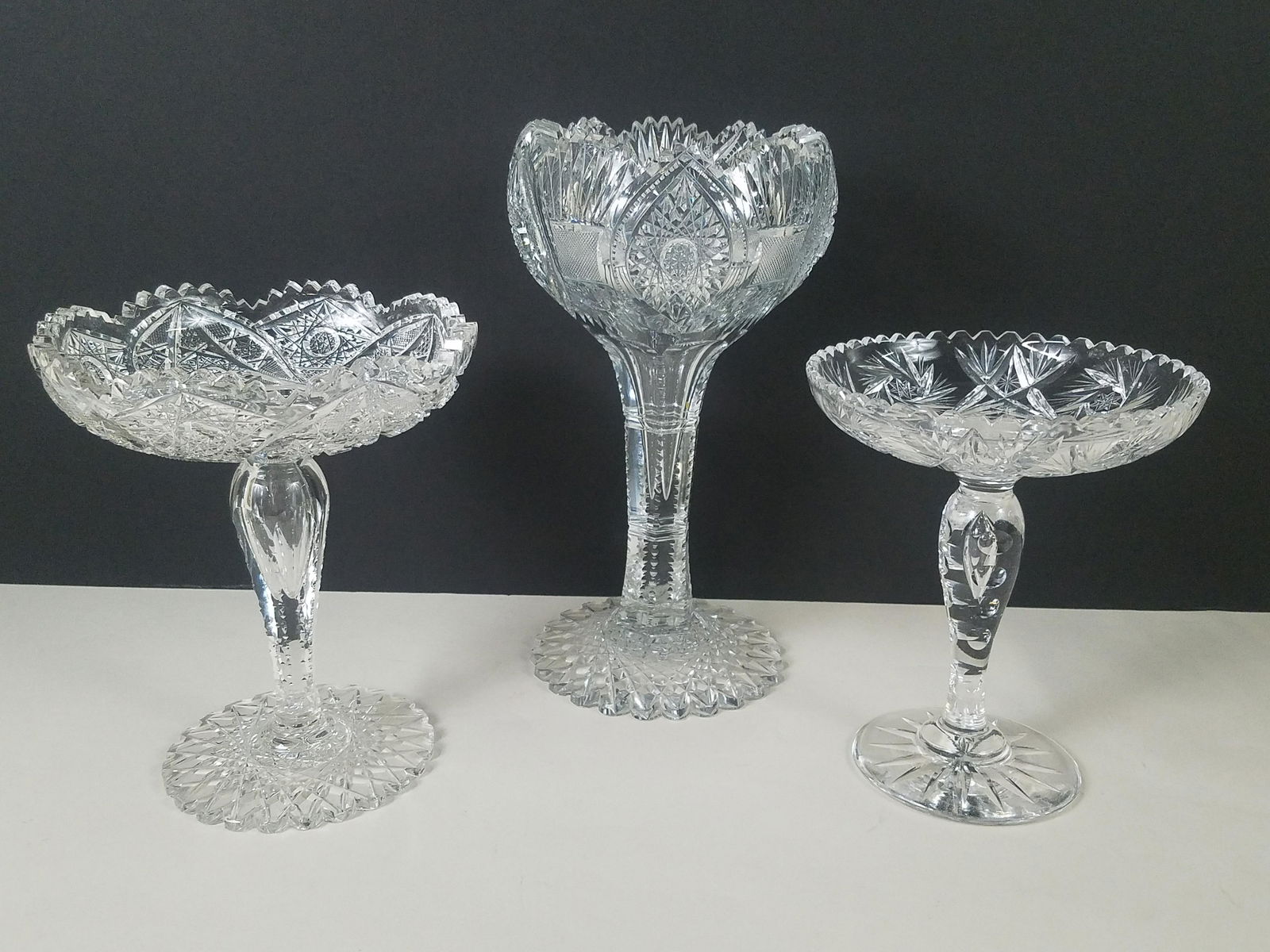 3 Cut Glass Compotes (1 of 3)