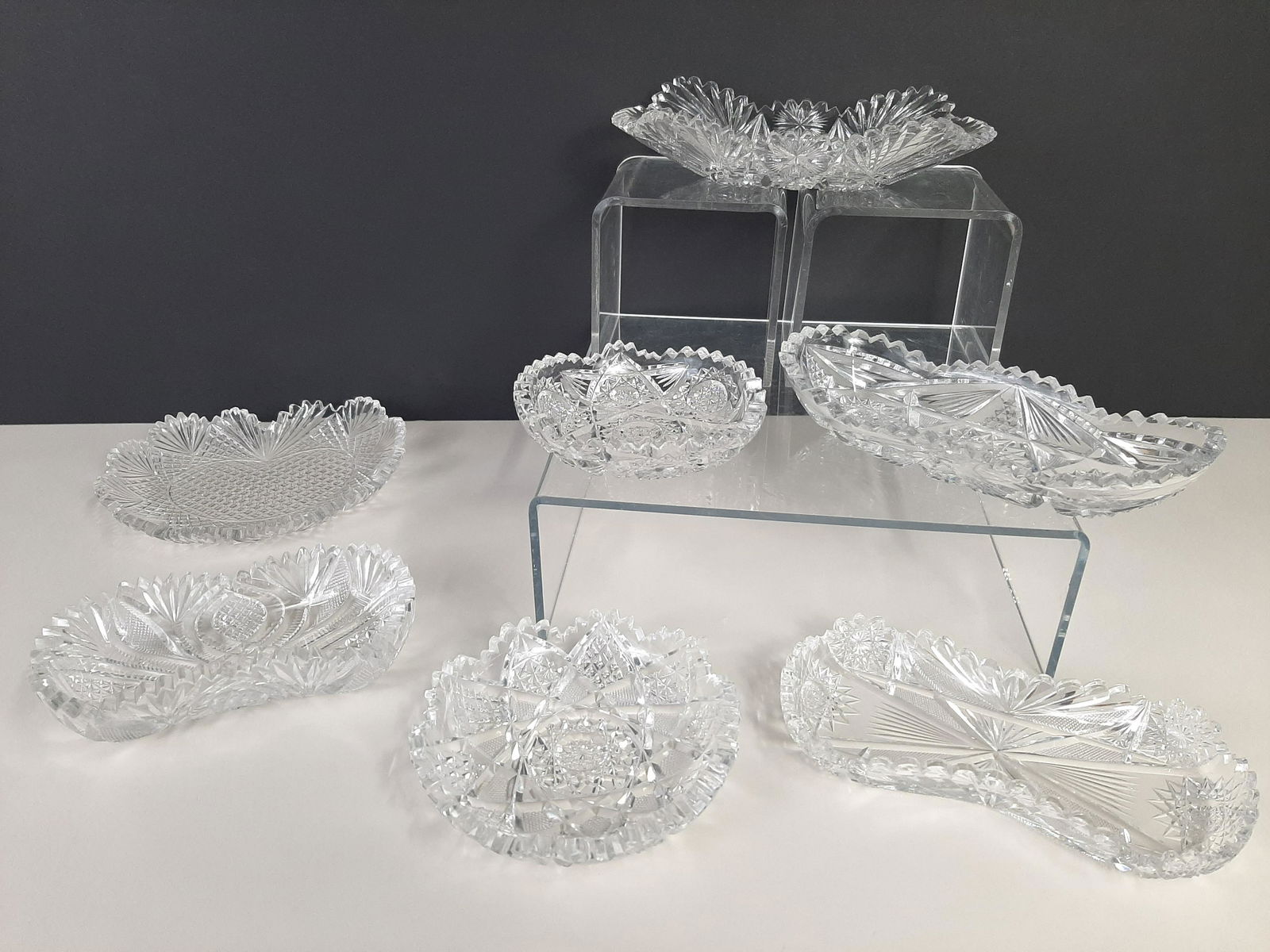 7 Small Cut Glass Dishes (1 of 6)