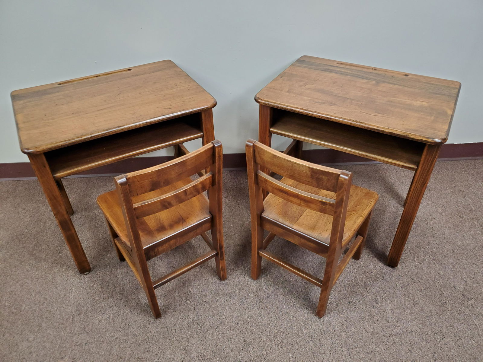 2 Vintage School Desk & Chairs (1 of 4)