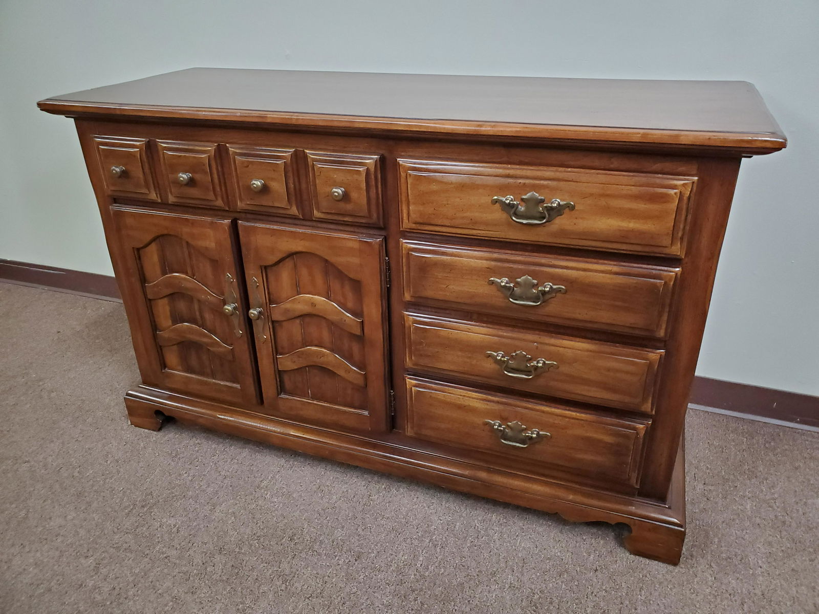 Thomasville Chest: 54" wide X 19 3/4" deep X 33" high. Has minor chips and food damage.