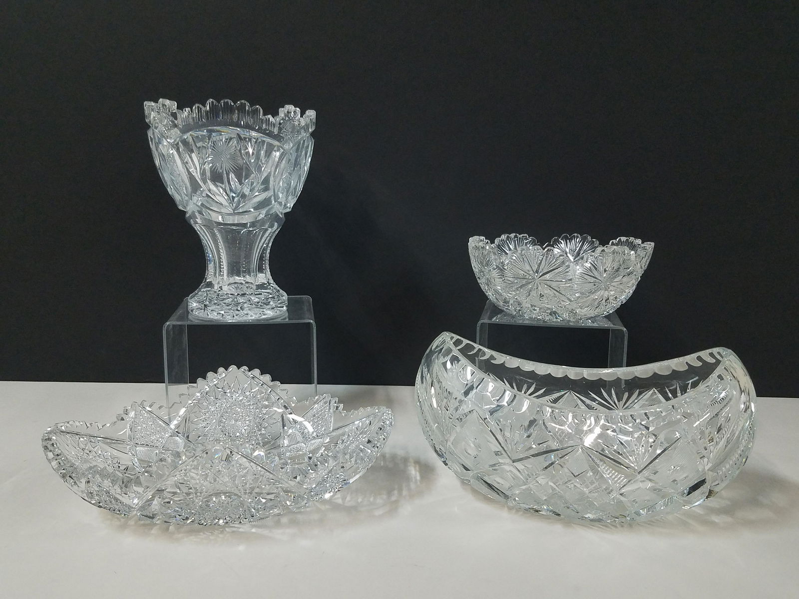 4 Pcs Cut Glass incl Vase (1 of 5)