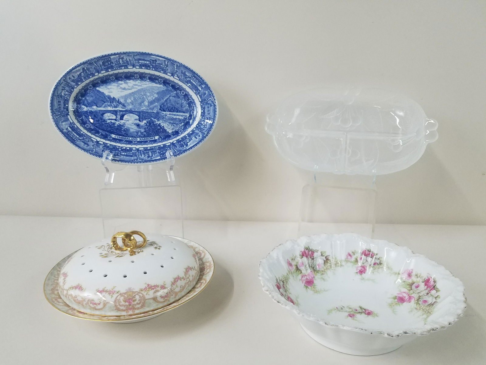 3 Ceramics and Frosted Glass Tray incl Limoges (1 of 8)