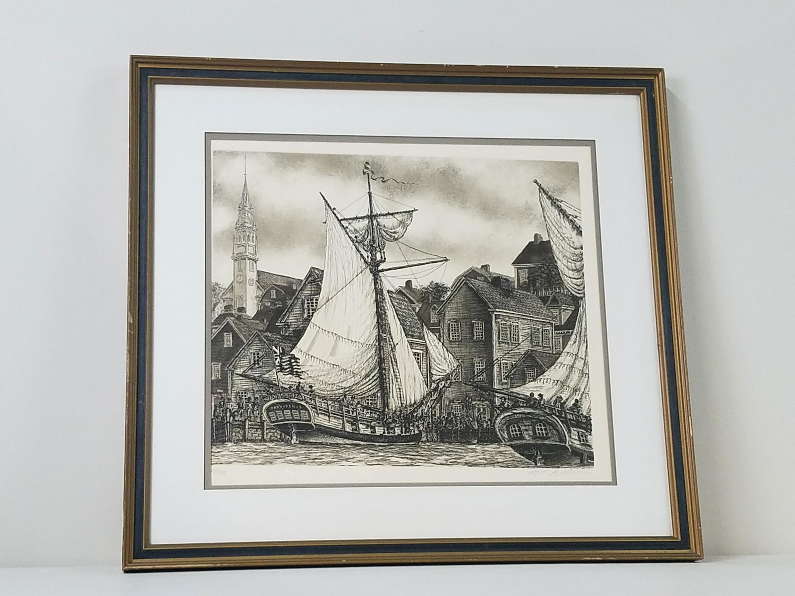 Boats Docking Etching (1 of 4)