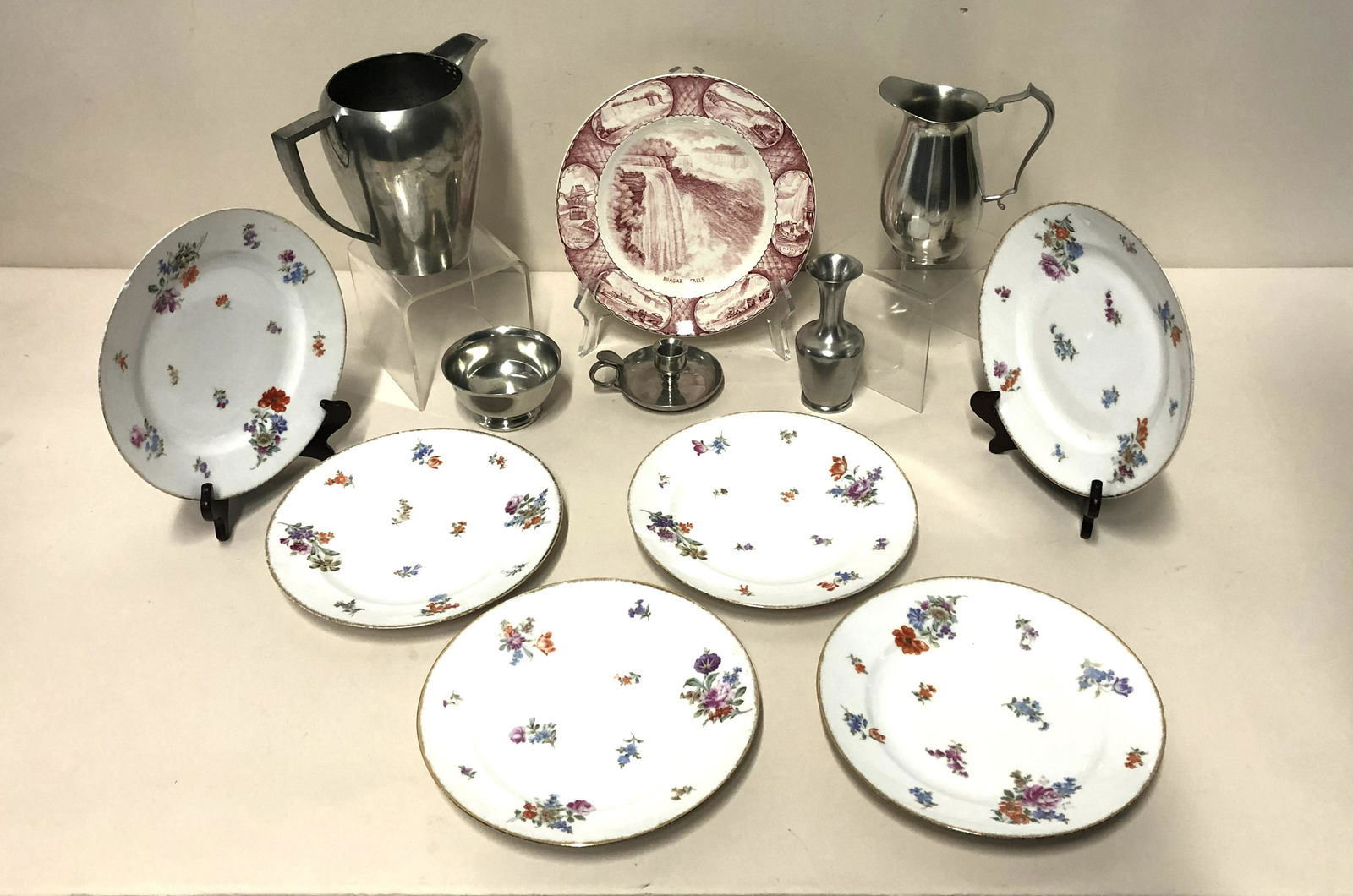 12 Pcs Pewter and Plates (1 of 11)