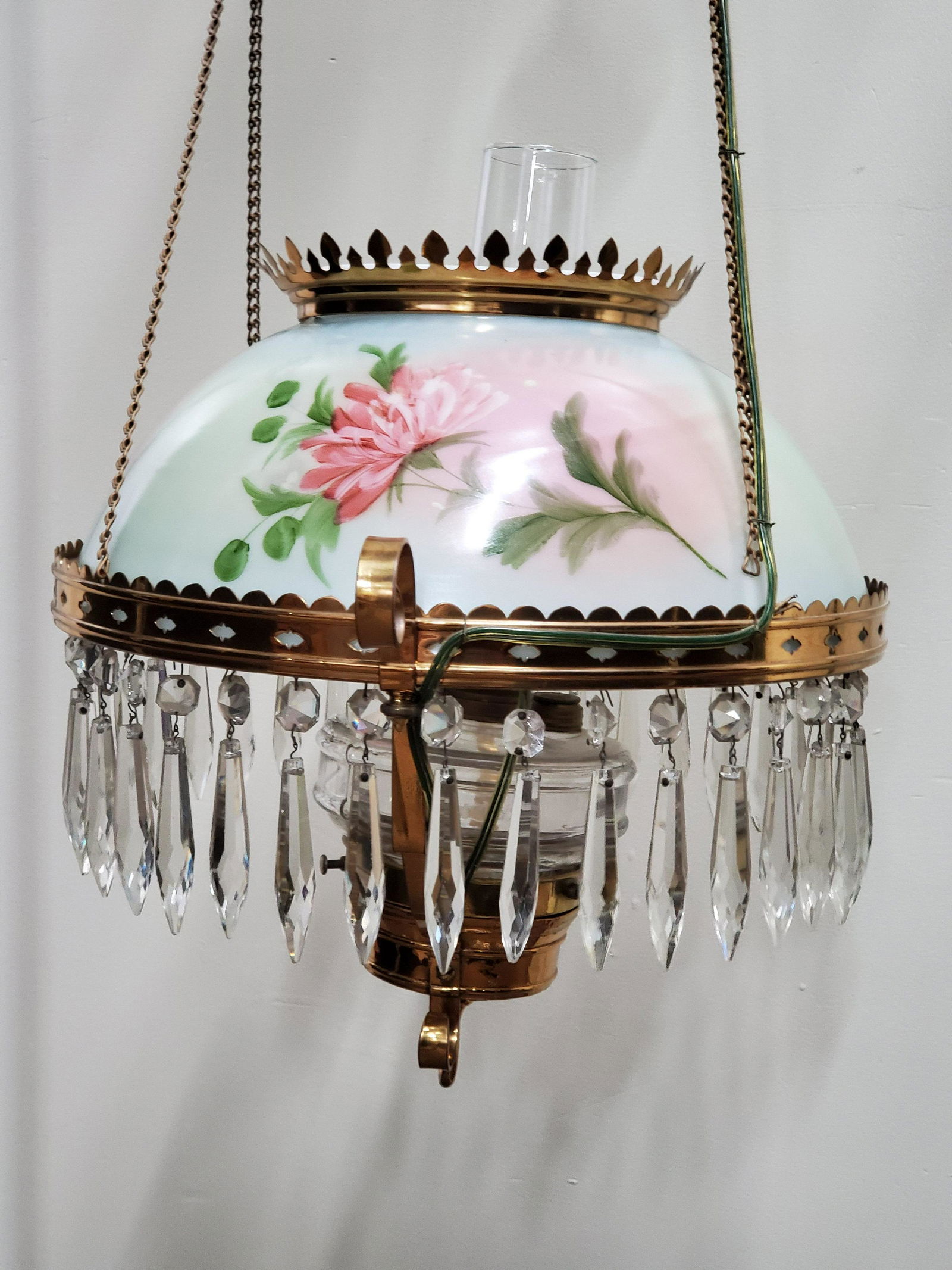 Electrified Hanging Oil Lamp (1 of 2)