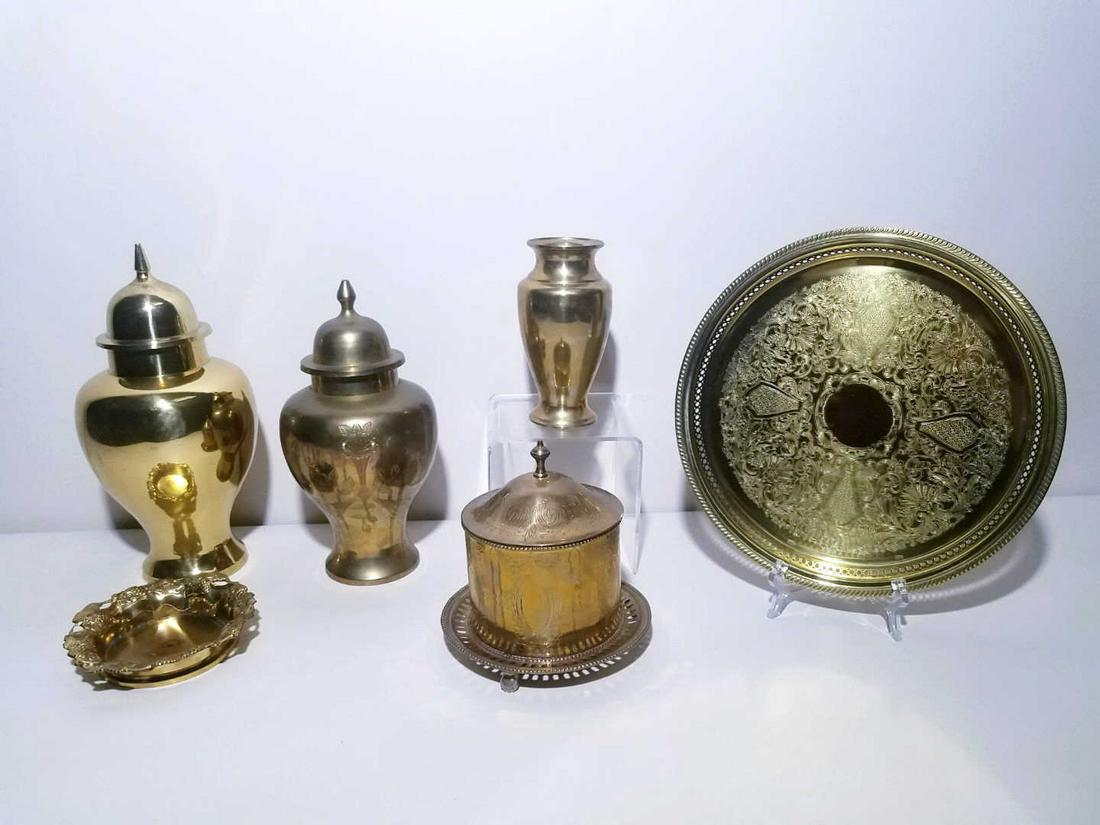 6 Pcs Brassware incl. Ginger Jars (1 of 9)