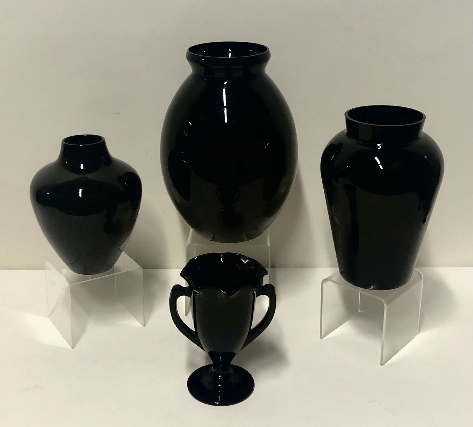 4 Pcs Black Glassware Including Mikasa (1 of 5)