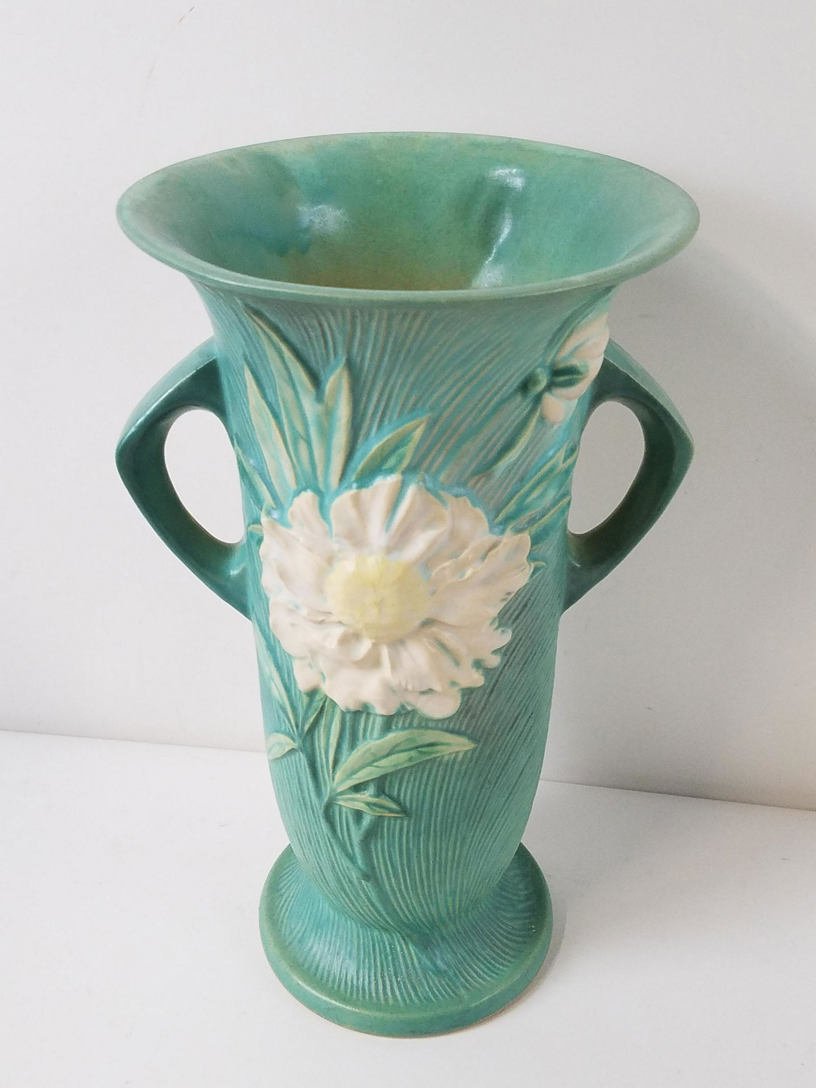 15-1/4" Roseville Peony Vase (1 of 2)