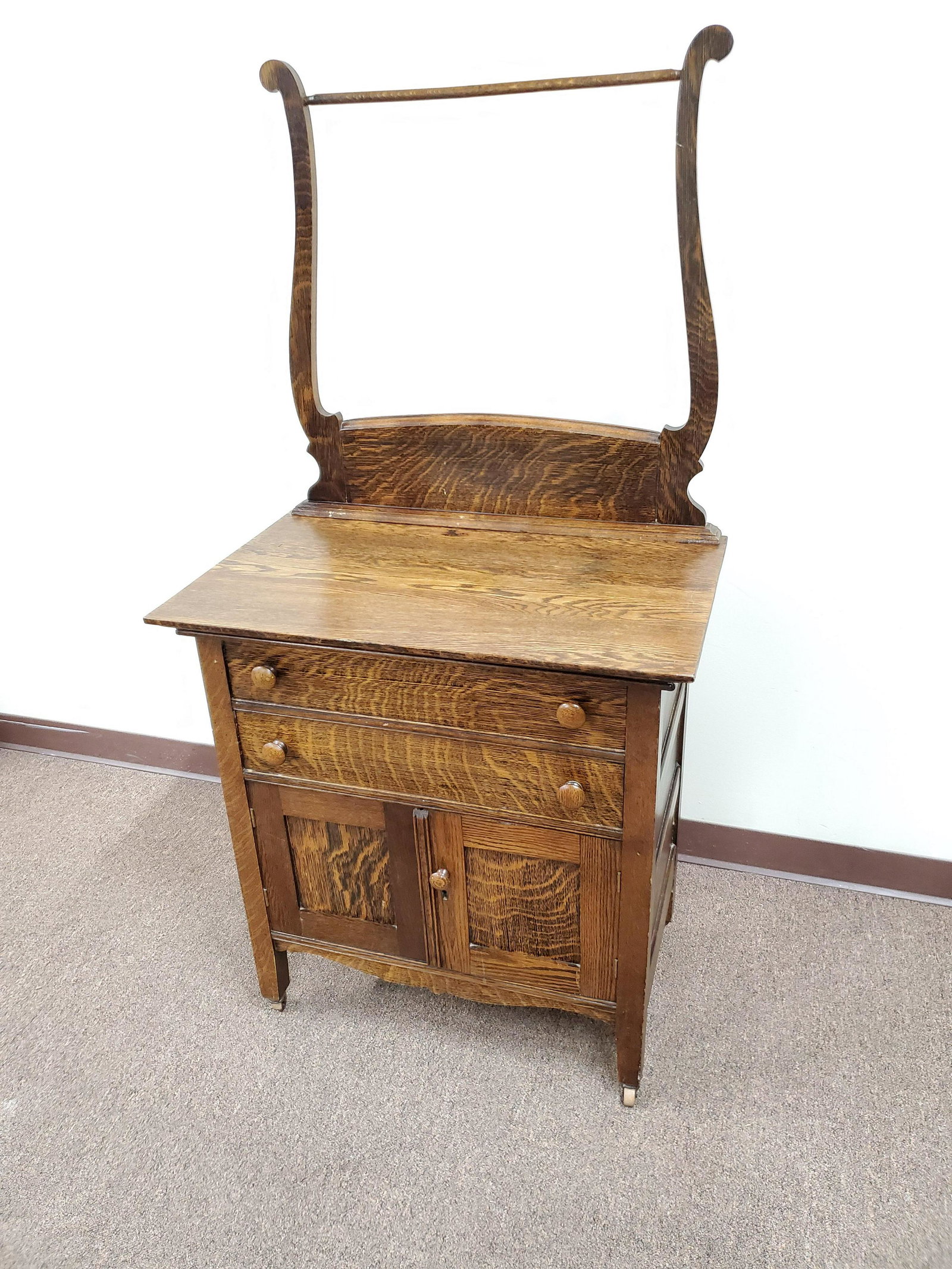Wash Stand: 28 1/2" wide X 17 1/4" deep X 56 1/2" high.