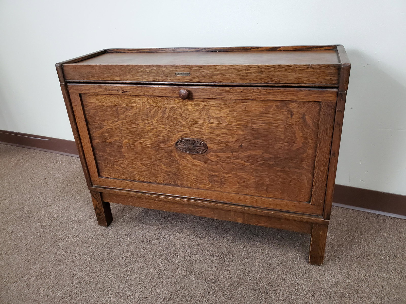 Lundstrom Record Cabinet: 33 3/4" wide X 11" deep X 25 3/4" high.