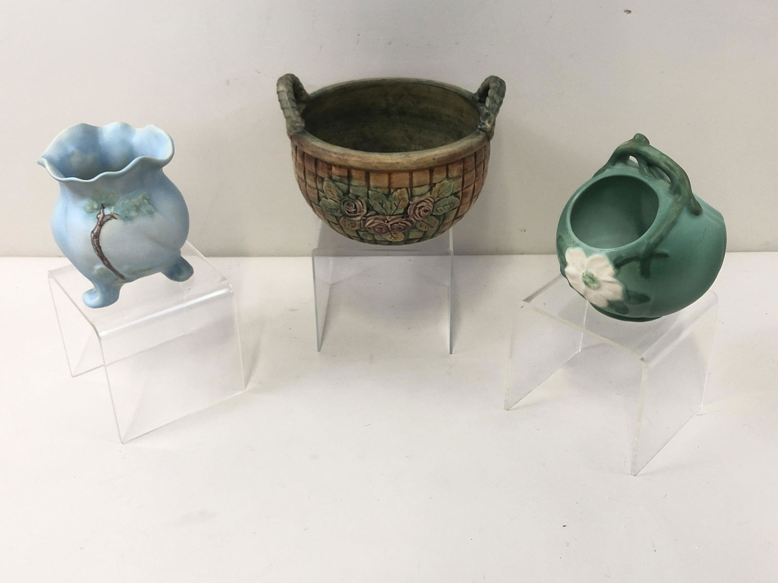 3 Pcs Weller Dogwood Pottery (1 of 7)