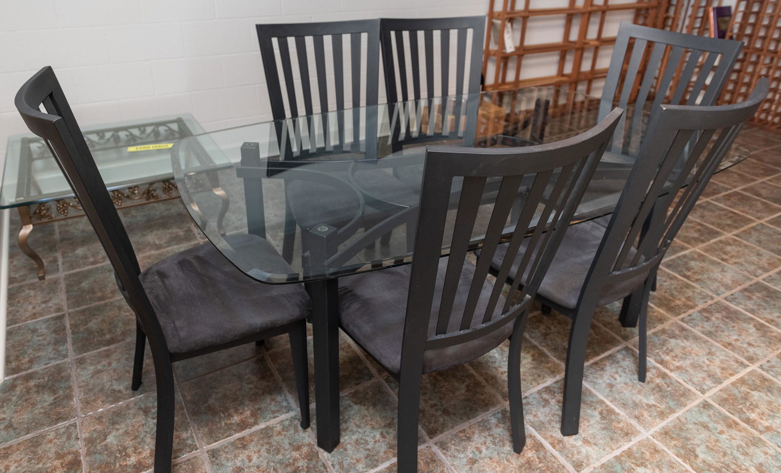 Gibo Glass Top Dining Table with 6 Chairs (1 of 5)