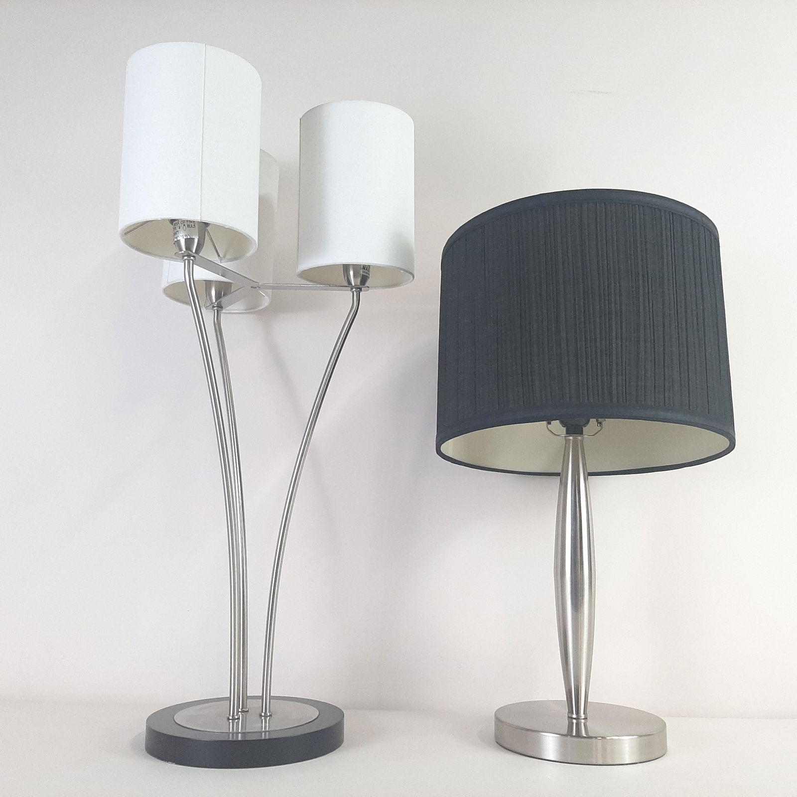 2 Chrome Table Lamps (1 of 2)