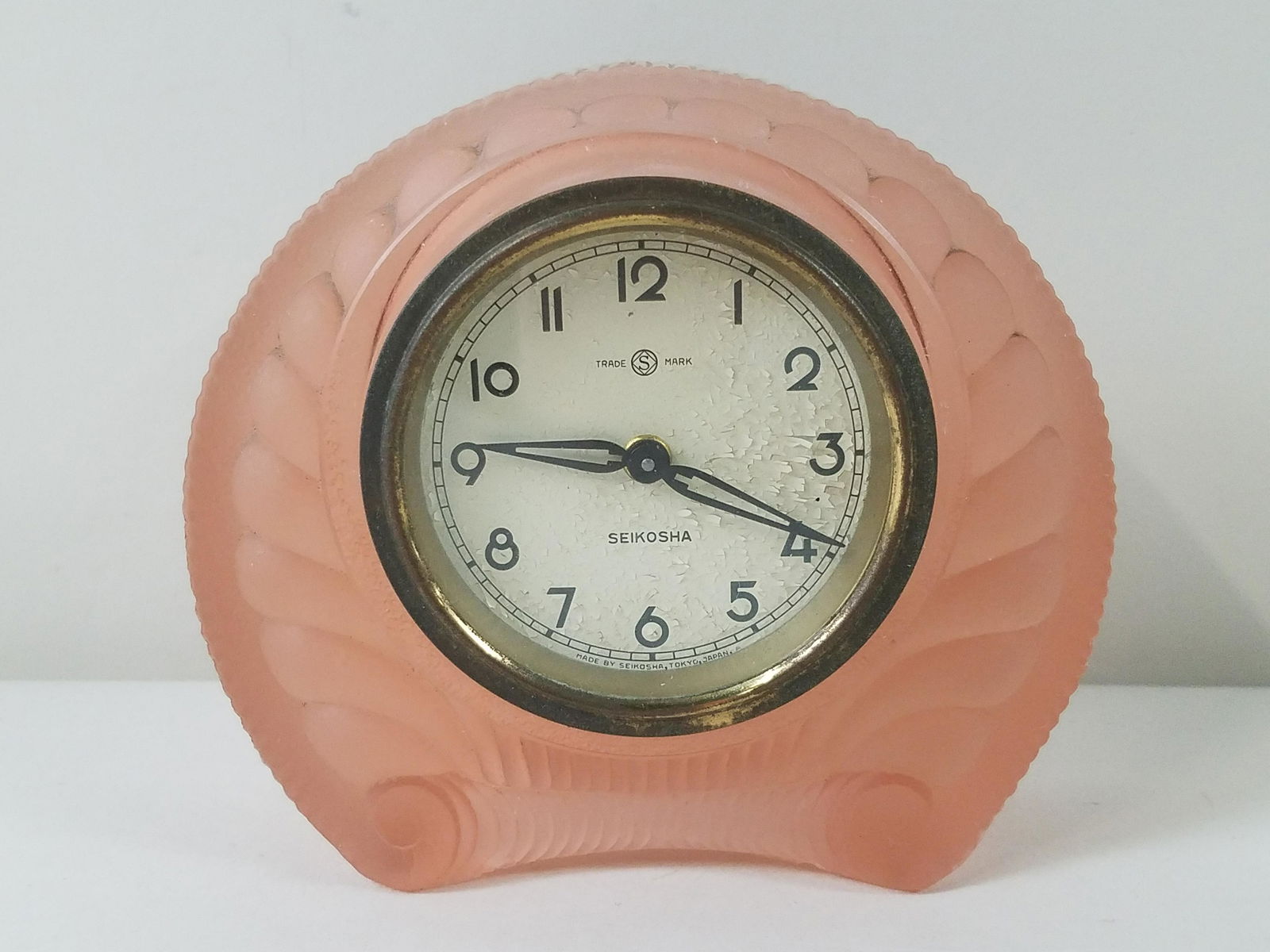 Seikosha Art Deco Glass Clock (1 of 4)
