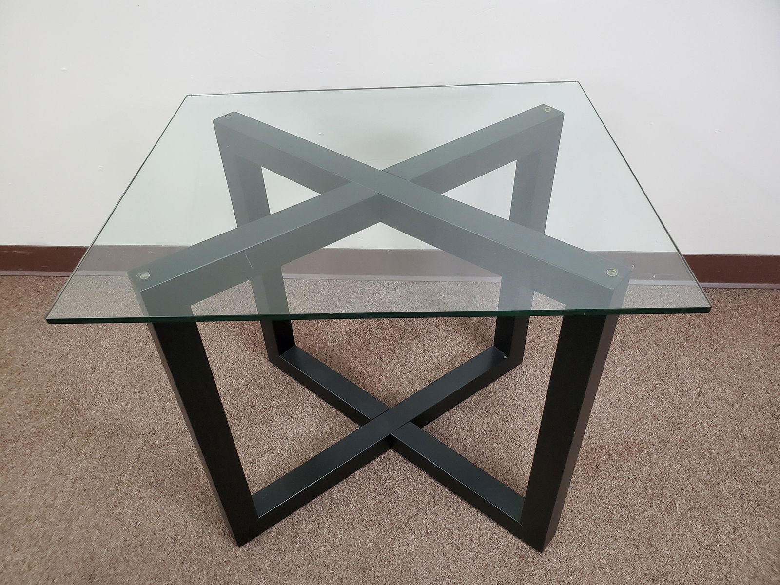 Glass Top Black Side Table (1 of 3)