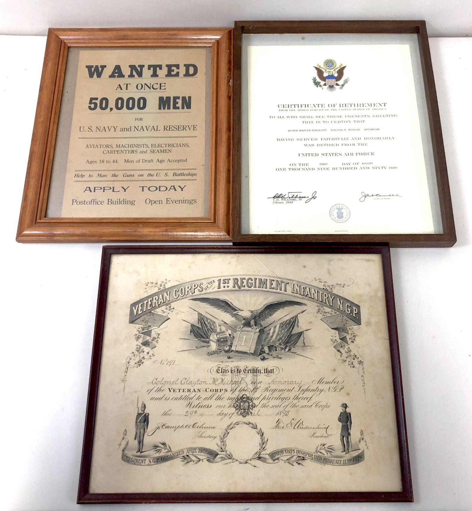 3 Framed Military Documents (1 of 7)