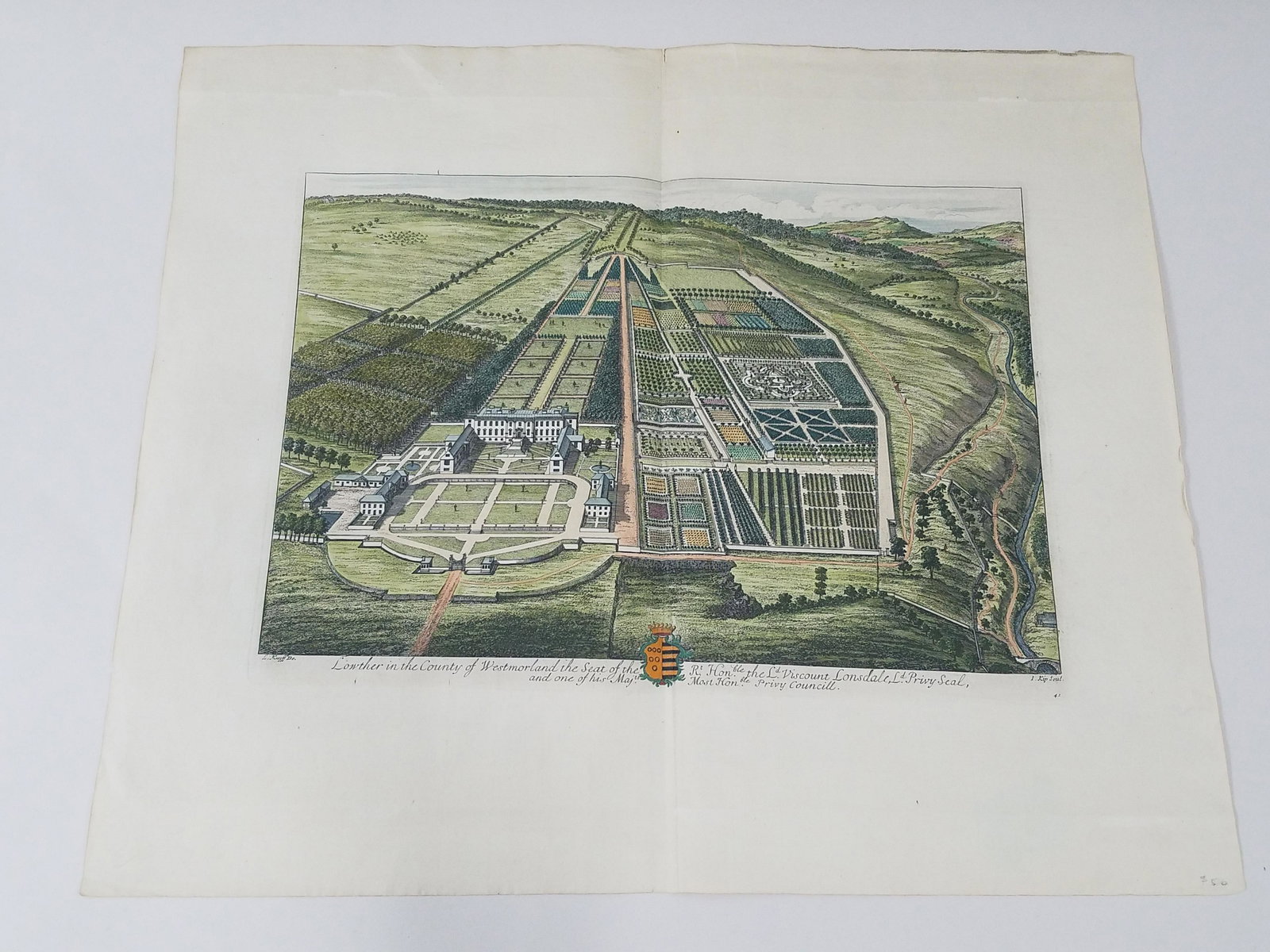19th C Lowther in The County of Westmoreland: On laid paper. 21-1/4" high x 25-1/4" wide. From the Estate Collection of Stephen R. Reed.