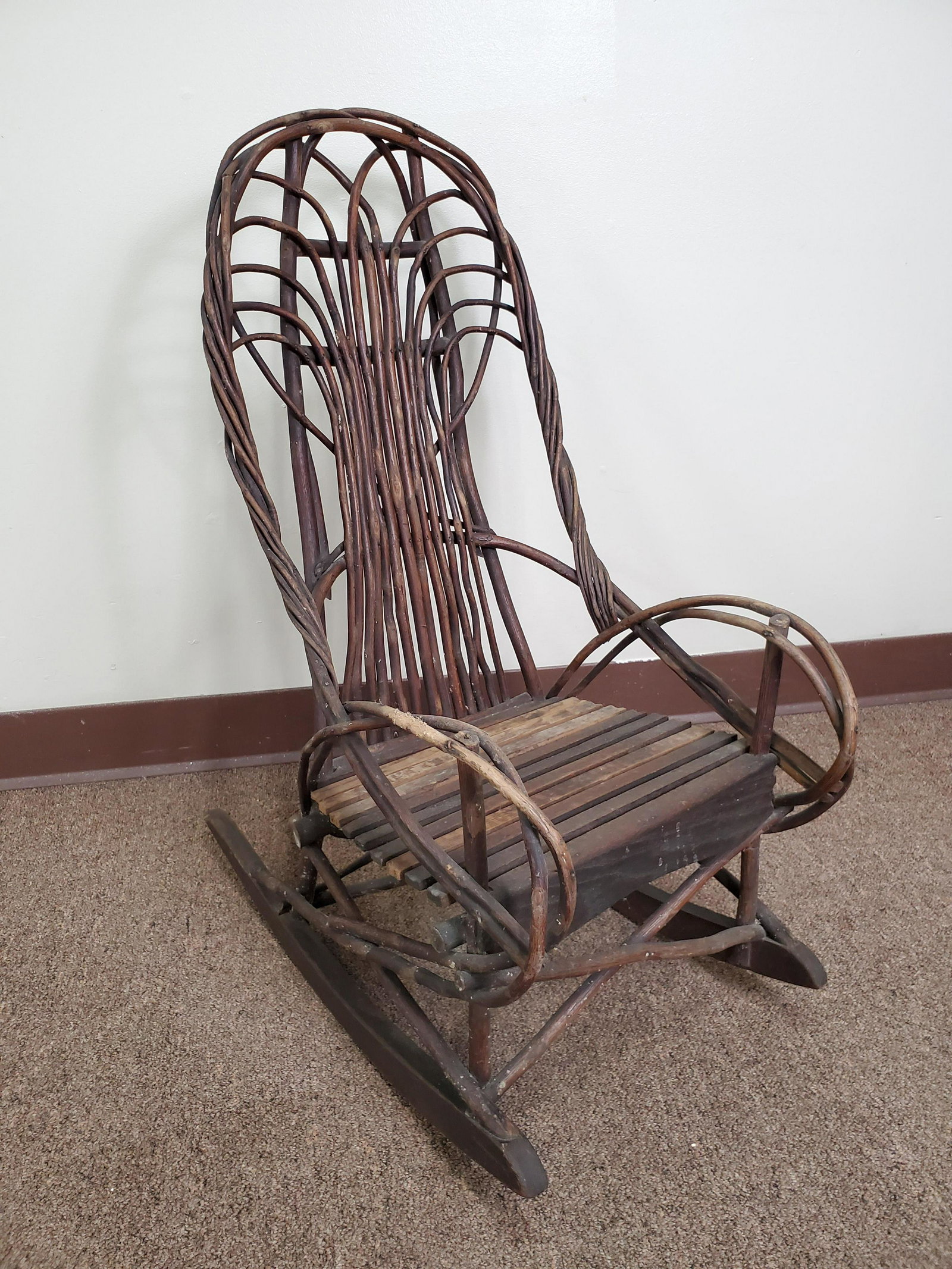 Adirondack Child's Rocking Chair: 13 1/2" wide X 21 1/2" deep X 29" high.