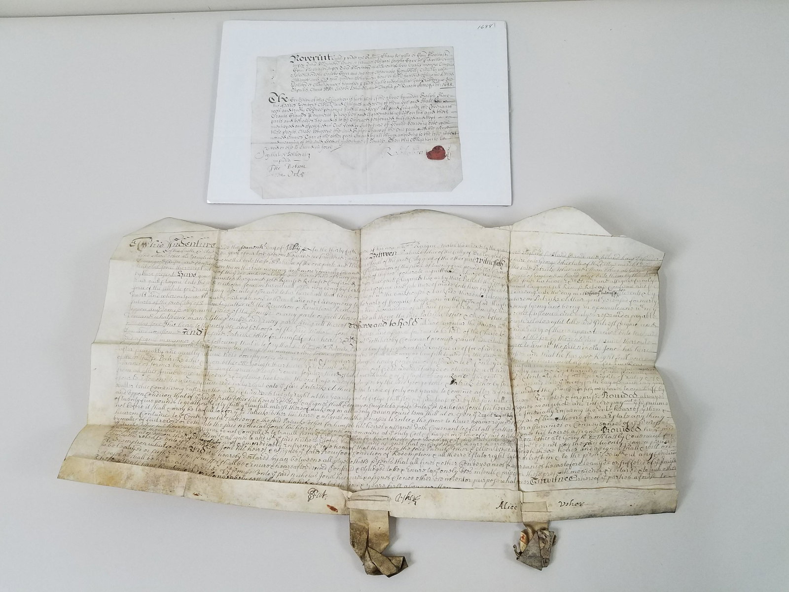2 English Deeds: Unrelated documents. From the Estate Collection of Stephen R. Reed.