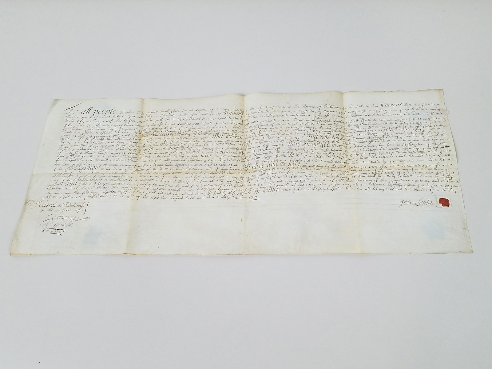 1731 Bucks County Deed (1 of 6)