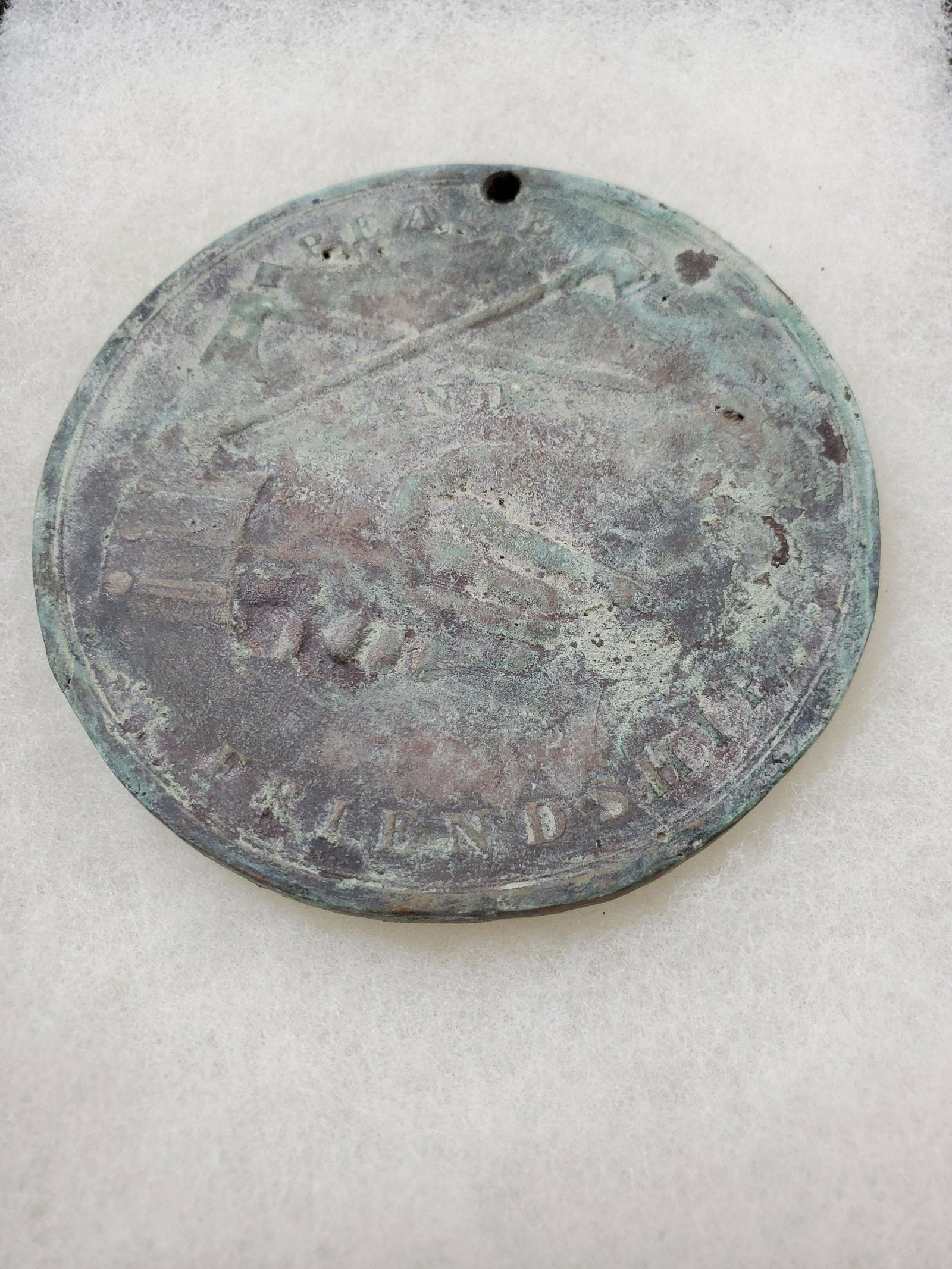 Battle Of Washita Bronze Peace Metal: 2 3/4" diameter. From the Estate Collection of Stephen R. Reed.