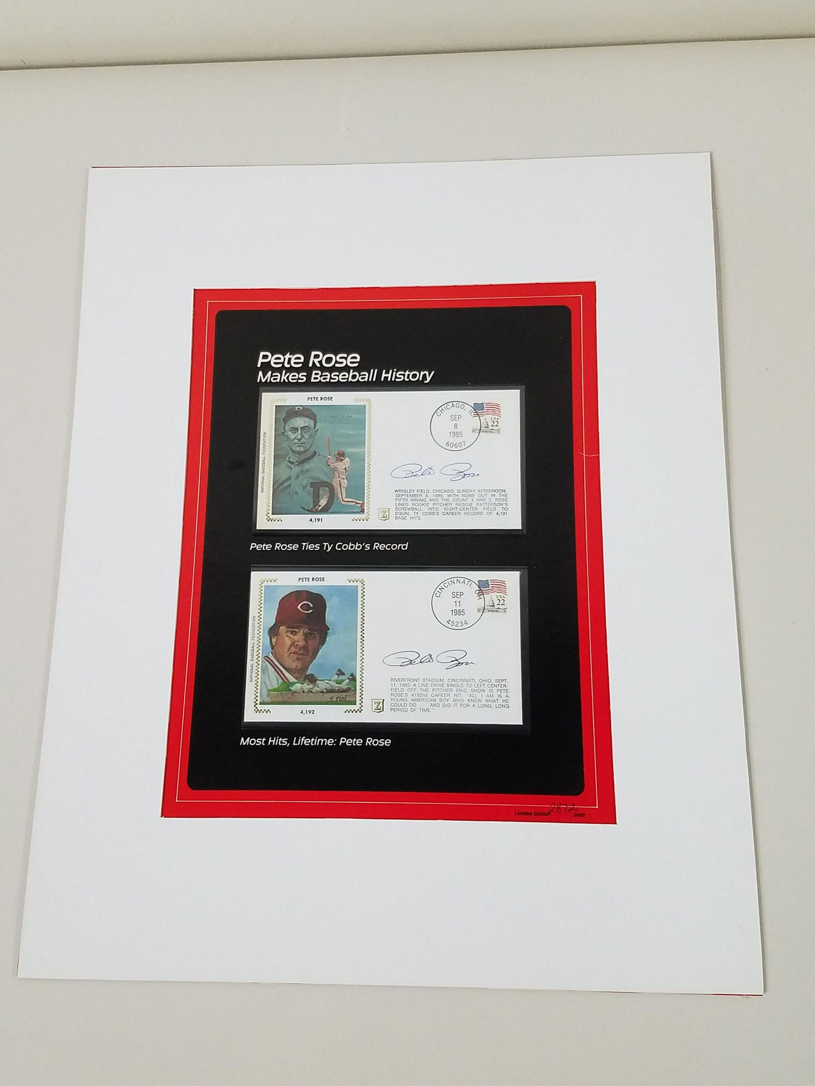 2 Pete Rose Signed Commemorative First Day Covers (1 of 4)